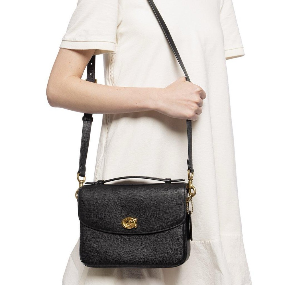 Coach Cassie Black Pebbled Leather Crossbody